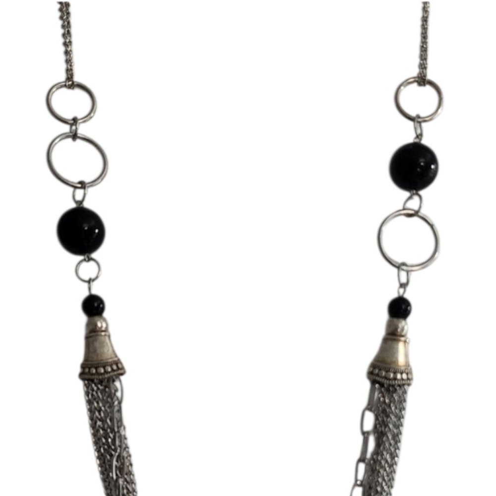 π₯4 For $20π₯Silver Black Multi Strand Necklace Set